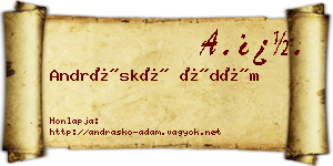 Andráskó Ádám névjegykártya