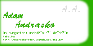 adam andrasko business card